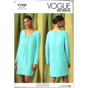 Vogue V1920 Misses 6-14 Claire Shaeffer Shift Dress Uncut Sewing Pattern